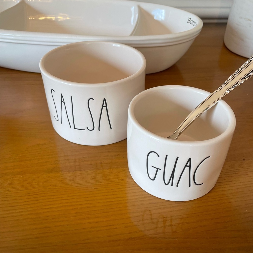 Rae Dunn White Salsa and Guac Bowls